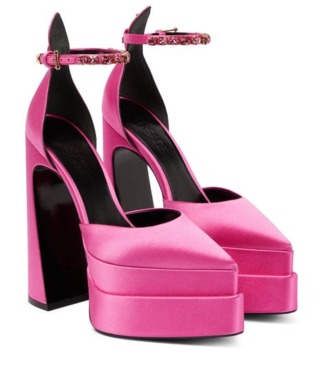 versace pink chunky heels